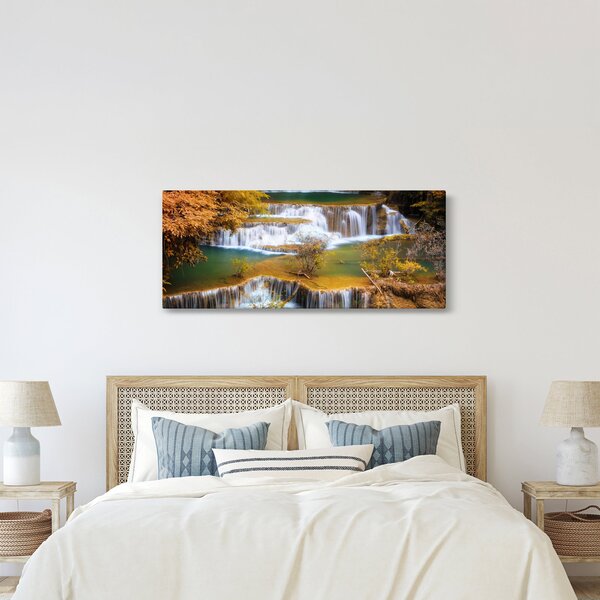 Slika - Slapovi Huay Mae Khamin, Tajska (120x50 cm)
