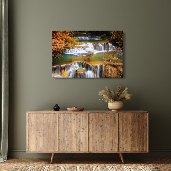 Slika - Slapovi Huay Mae Khamin, Tajska (90x60 cm)