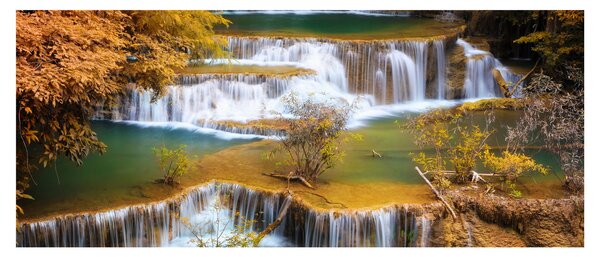 Slika - Slapovi Huay Mae Khamin, Tajska (120x50 cm)