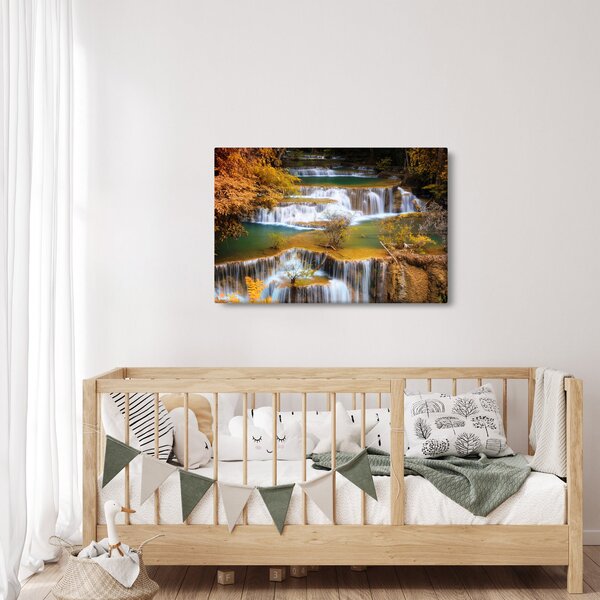 Slika - Slapovi Huay Mae Khamin, Tajska (90x60 cm)