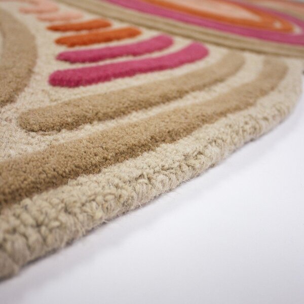 Ružičasti ručno rađen vunen tepih 140x200 cm Spiral Shaped – Flair Rugs