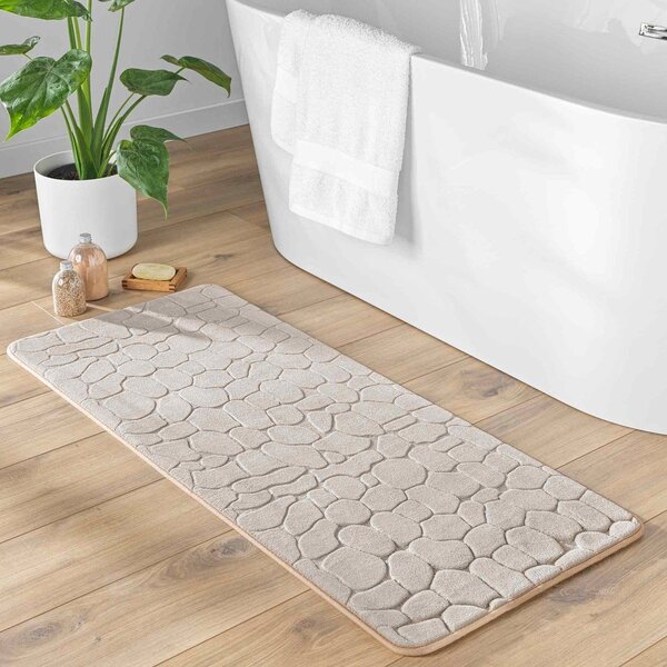 Bež tekstilna kupaonska prostirka 50x120 cm Ricochet – douceur d'intérieur