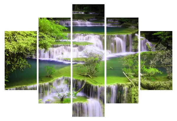 Slika - Slapovi Huay Mae Khamin, Kanchanaburi, Tajska (150x105 cm)