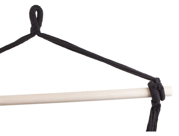 Brazilska viseća stolica mreža 130x100cm do 120kg + 2 jastuka crni