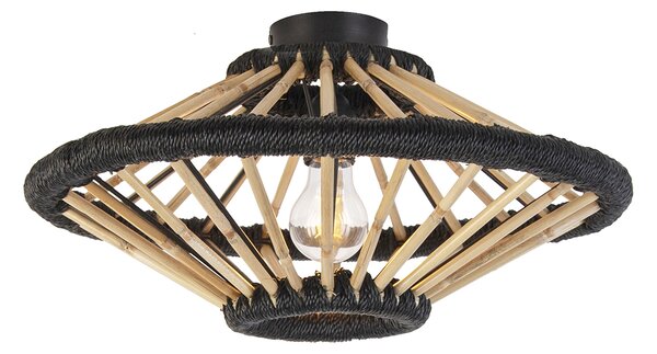 Orijentalna stropna lampa bambus s crnom 46 cm - Evalin