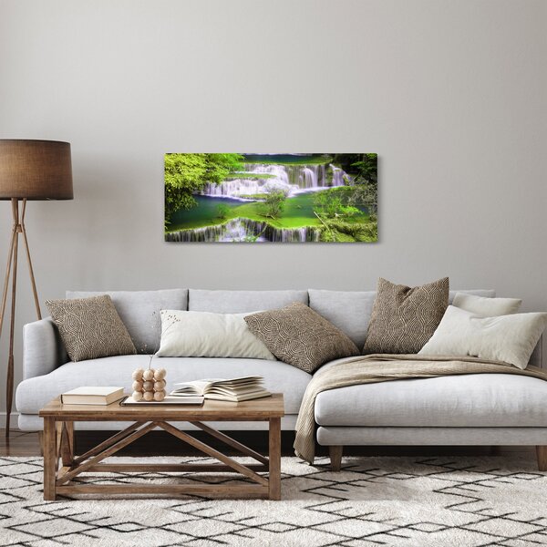 Slika - Slapovi Huay Mae Khamin, Kanchanaburi, Tajska (120x50 cm)