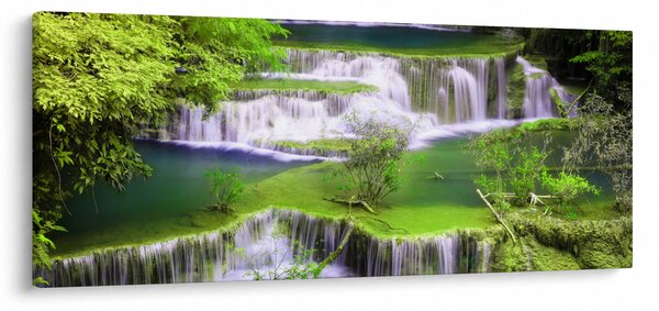 Slika - Slapovi Huay Mae Khamin, Kanchanaburi, Tajska (120x50 cm)