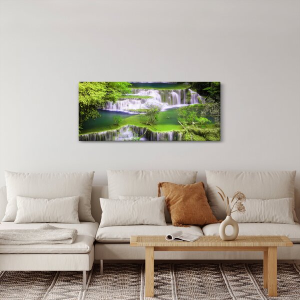 Slika - Slapovi Huay Mae Khamin, Kanchanaburi, Tajska (120x50 cm)