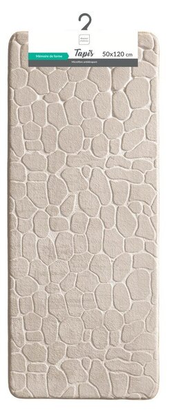 Bež tekstilna kupaonska prostirka 50x120 cm Ricochet – douceur d'intérieur