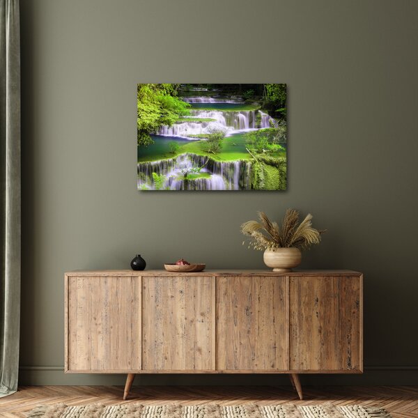 Slika - Slapovi Huay Mae Khamin, Kanchanaburi, Tajska (70x50 cm)