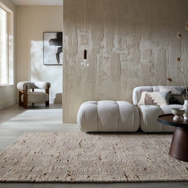 Ručno rađen tepih od mješavine vune u prirodnoj boji 140x200 cm Rova Blend – Flair Rugs