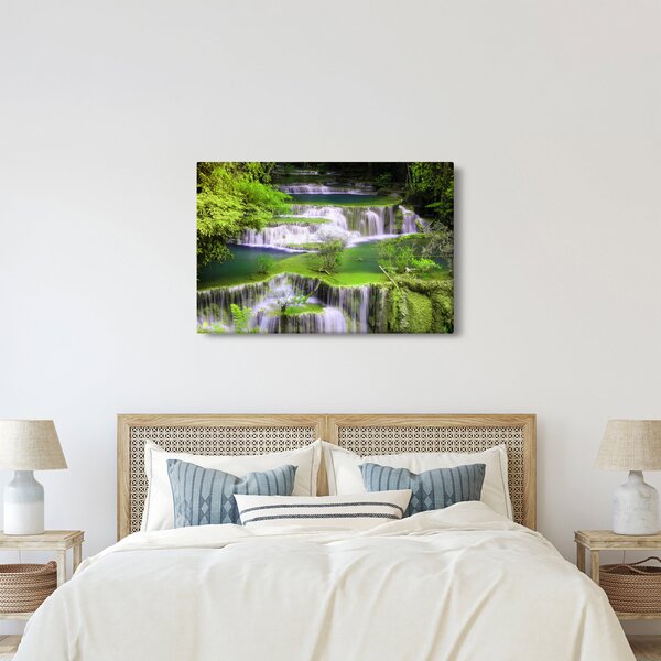 Slika - Slapovi Huay Mae Khamin, Kanchanaburi, Tajska (90x60 cm)