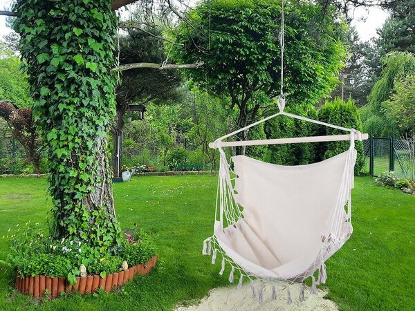 Brazilska viseća stolica mreža 130x90cm do 120kg bež