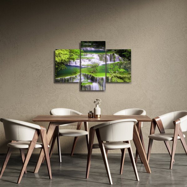 Slika - Slapovi Huay Mae Khamin, Kanchanaburi, Tajska (90x60 cm)