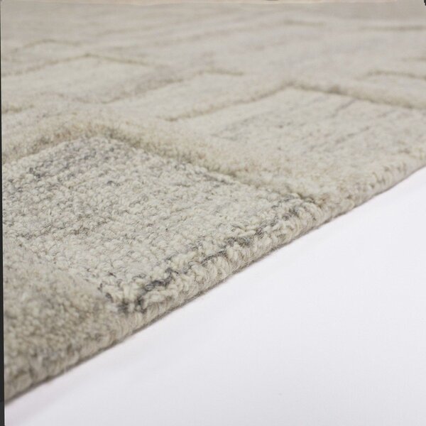 Sivo-bež ručno rađena vunena staza 80x300 cm Elva – Flair Rugs