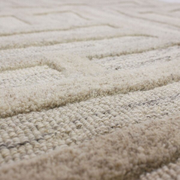 Sivo-bež ručno rađena vunena staza 80x300 cm Elva – Flair Rugs