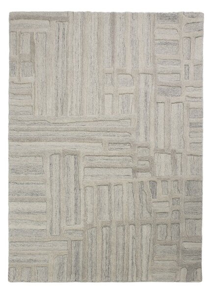 Sivo-bež ručno rađen vunen tepih 140x200 cm Elva – Flair Rugs