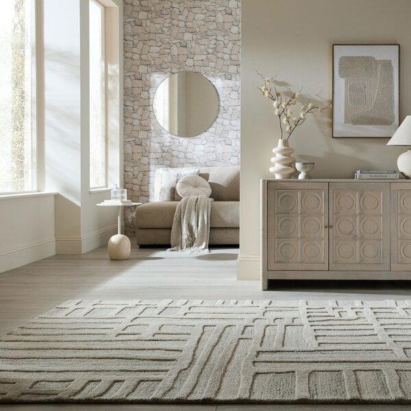 Sivo-bež ručno rađen vunen tepih 140x200 cm Elva – Flair Rugs