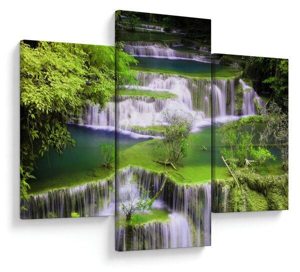 Slika - Slapovi Huay Mae Khamin, Kanchanaburi, Tajska (90x60 cm)