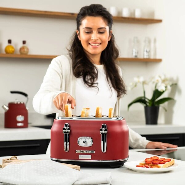 Westinghouse Retro Red 4 Slice toster