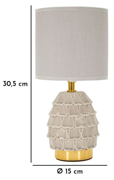 Bež stolna lampa keramička s tekstilnim sjenilom (visina 30,5 cm) Pigny – Mauro Ferretti