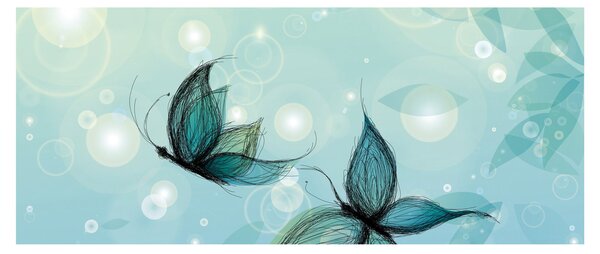 Slika - Modri ​​metulji (120x50 cm)