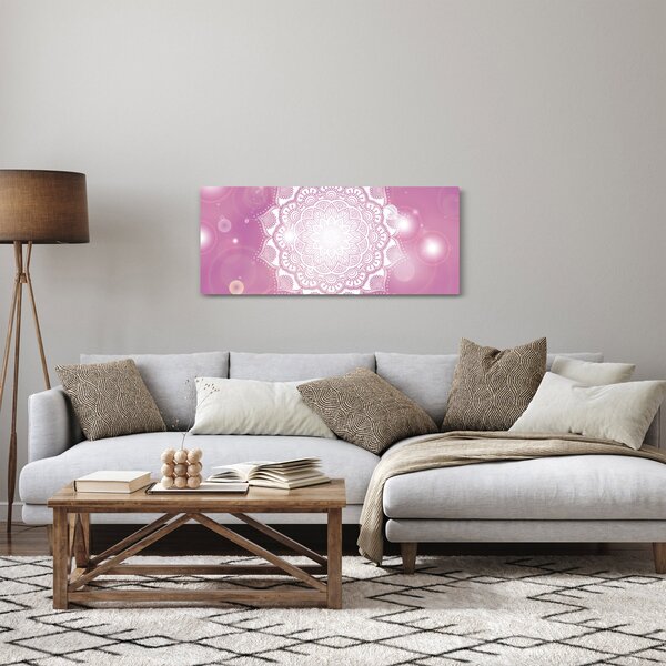 Slika mandale v roza ozadju (120x50 cm)