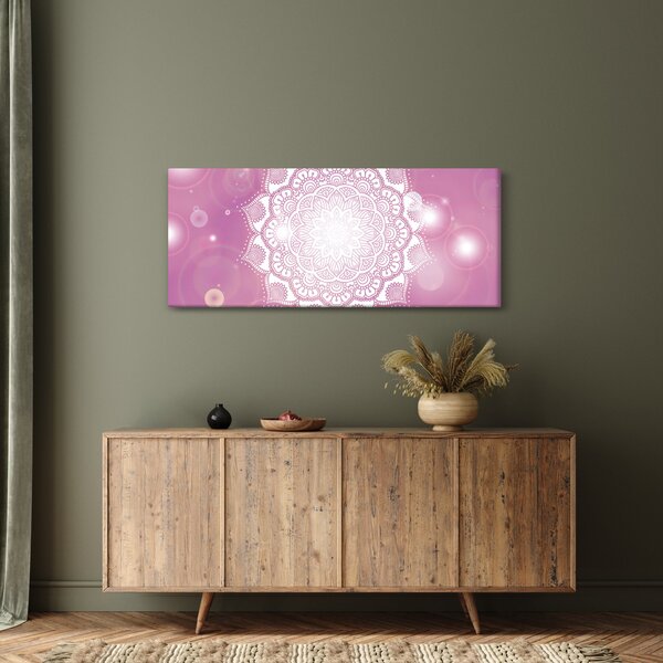 Slika mandale v roza ozadju (120x50 cm)