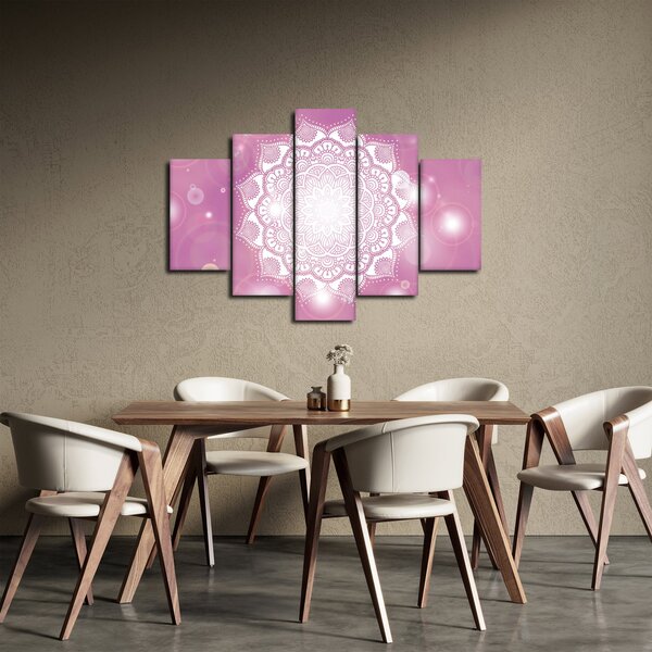 Slika mandale v roza ozadju (150x105 cm)
