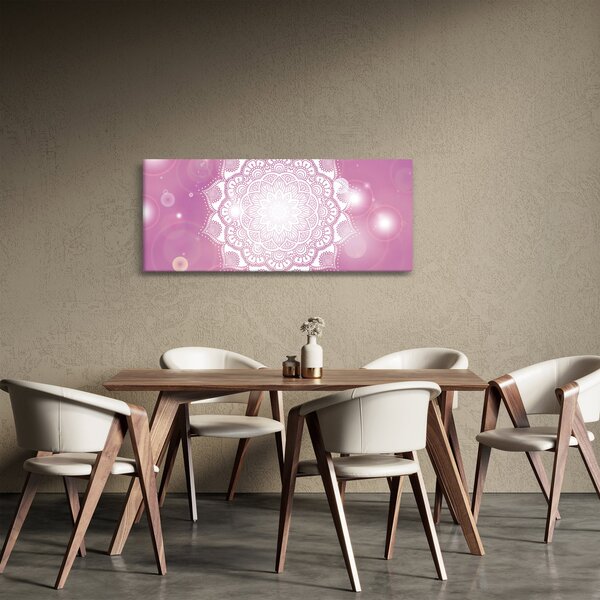 Slika mandale v roza ozadju (120x50 cm)