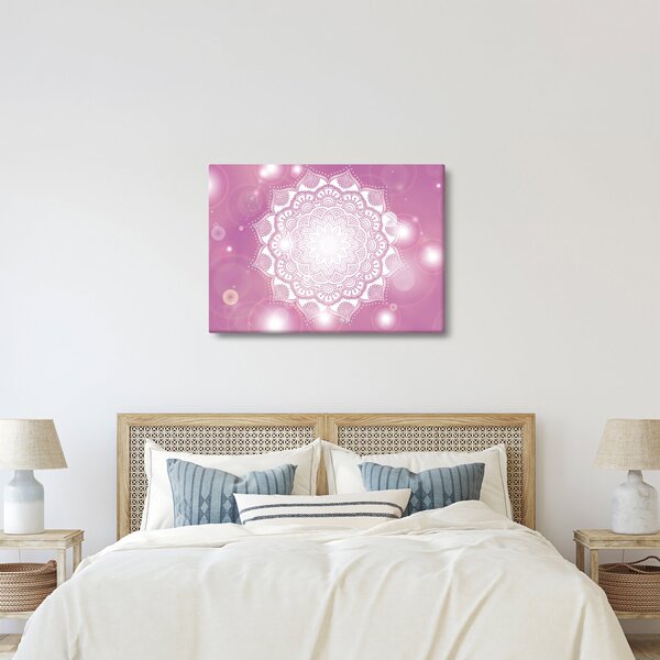 Slika mandale v roza ozadju (70x50 cm)