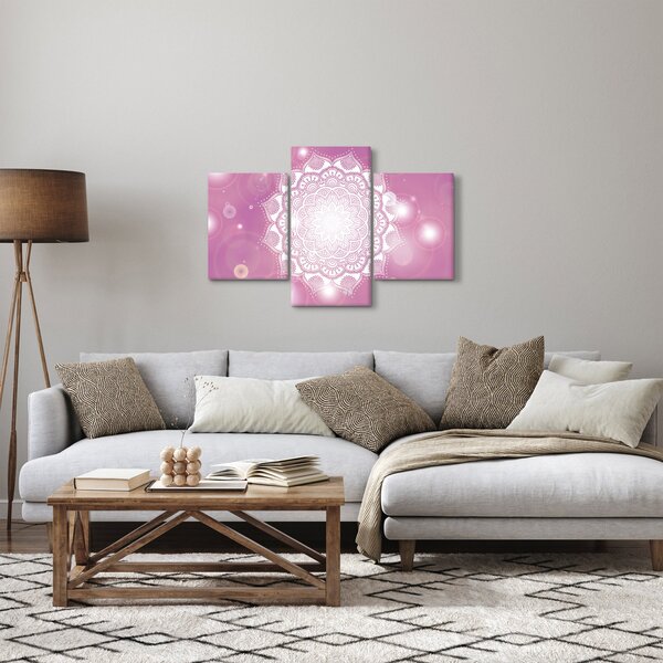 Slika mandale v roza ozadju (90x60 cm)