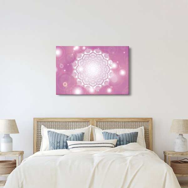 Slika mandale v roza ozadju (90x60 cm)