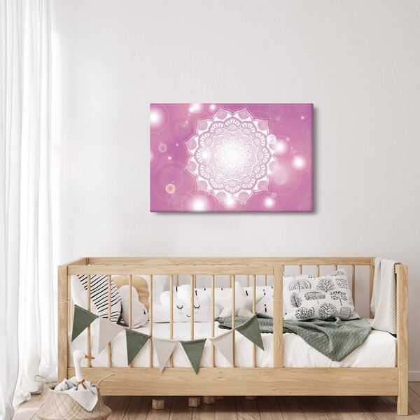 Slika mandale v roza ozadju (90x60 cm)