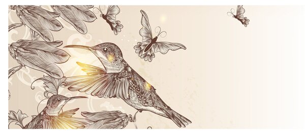Slika - Kolibri (120x50 cm)