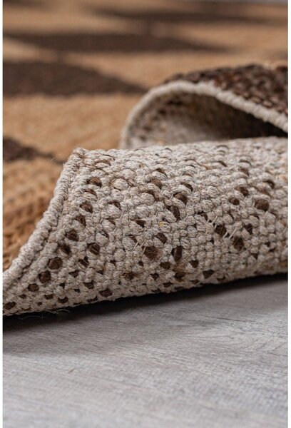 Smeđa/u prirodnoj boji ručno rađena staza od mješavine jute 80x230 cm Effie Diamond – Flair Rugs
