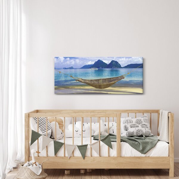Slika viseče mreže na plaži 2 (120x50 cm)