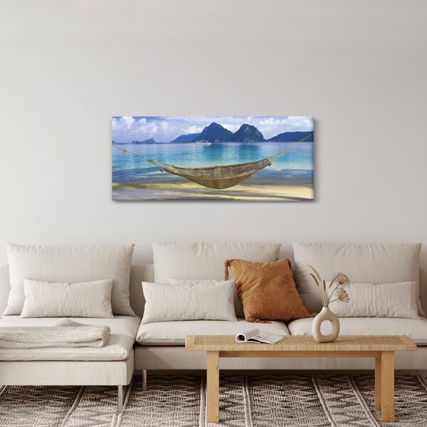 Slika viseče mreže na plaži 2 (120x50 cm)