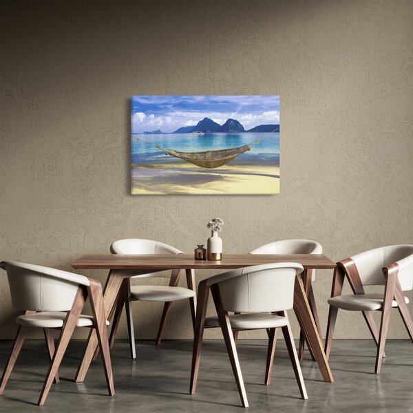 Slika viseče mreže na plaži 2 (90x60 cm)