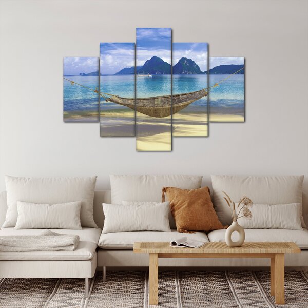 Slika viseče mreže na plaži 2 (150x105 cm)