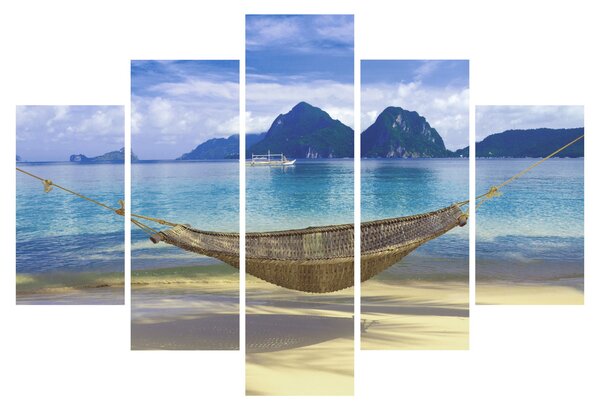 Slika viseče mreže na plaži 2 (150x105 cm)