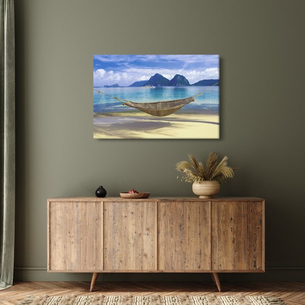 Slika viseče mreže na plaži 2 (90x60 cm)