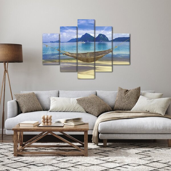 Slika viseče mreže na plaži 2 (150x105 cm)