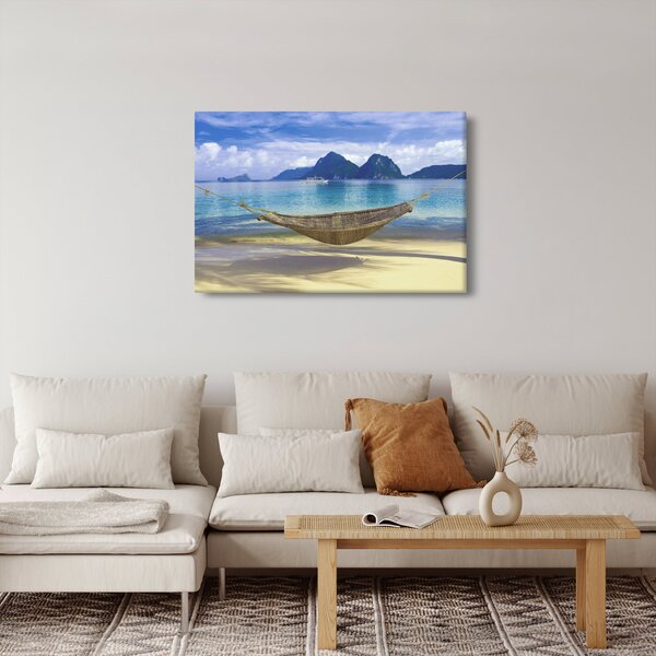 Slika viseče mreže na plaži 2 (90x60 cm)