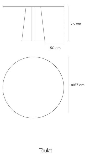 Okrugao blagovaonski stol u dekoru jasena ø 157 cm Cep – Teulat