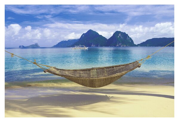Slika viseče mreže na plaži 2 (90x60 cm)