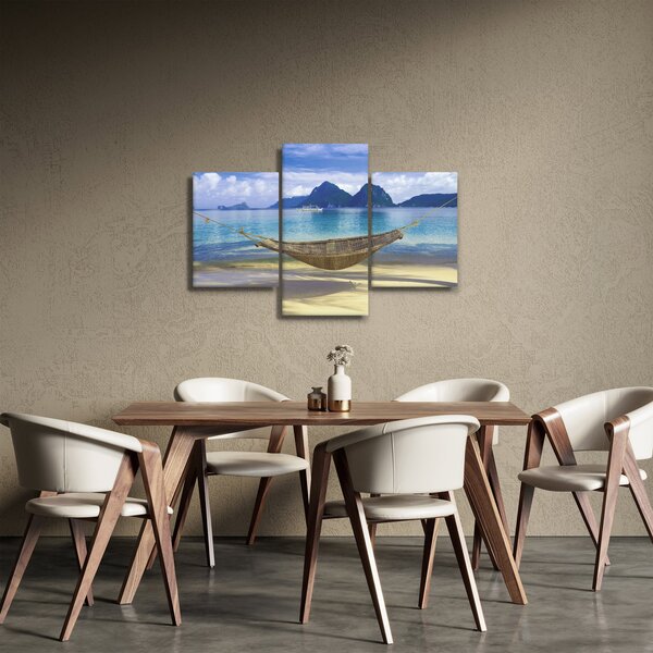 Slika viseče mreže na plaži 2 (90x60 cm)