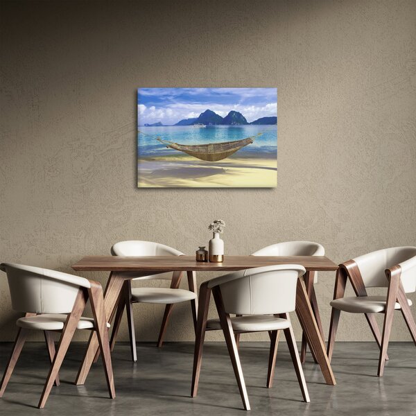 Slika viseče mreže na plaži 2 (70x50 cm)