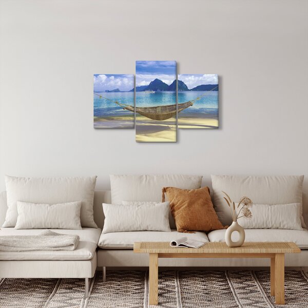 Slika viseče mreže na plaži 2 (90x60 cm)