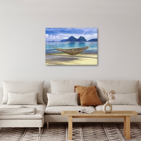 Slika viseče mreže na plaži 2 (70x50 cm)